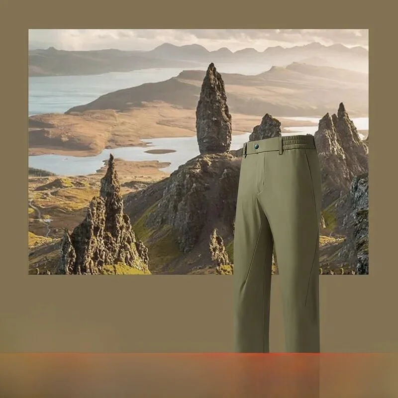 

Outdoor Men's Softell Pants Thermal Technology Fce Waterproof Windproof Straight Leg Casual Trousers for Hiking