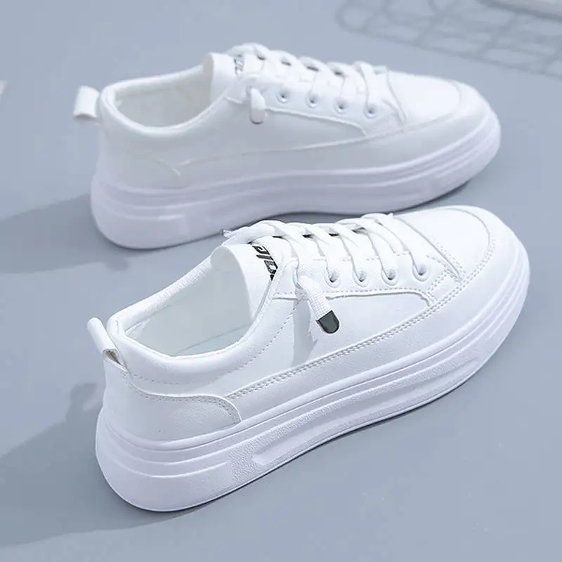 Women's casual shoes for spring and summer 2025 new leather surface board shoes sports and casual shoes