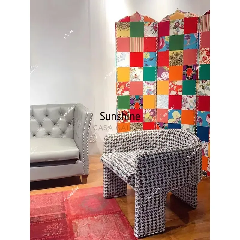 European-style contrasting splicing screen, clothing store cafe soft bag partition
