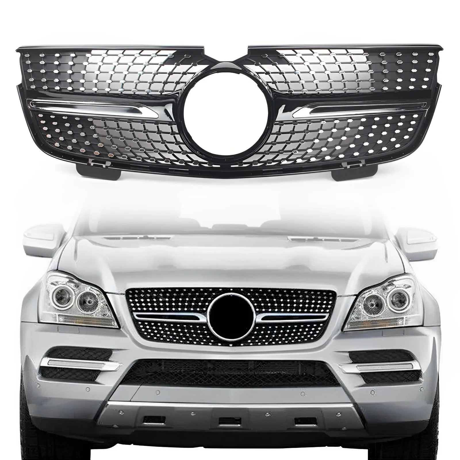 

Car Front Bumper Racing Grill Billet Gril Tuning Accessories For Benz GL-Class X164 GL320 2007-2009 GL450 2007-2012