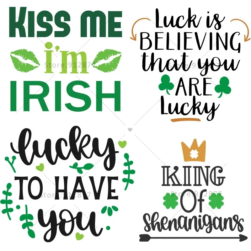 Iron Clothes Stickers Keep Calm and Irish on Lucky Me Have You Lucky Is My Middle Name Kiss Me I'm Irish Irish you were cuter