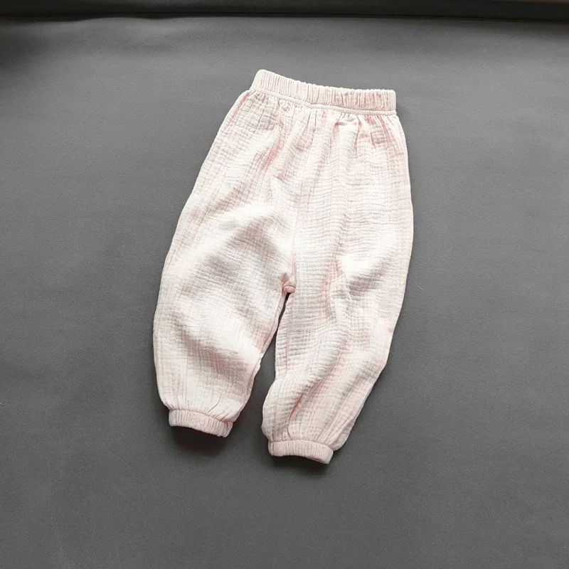 Jongens Meisjes Katoenen Plooien Losse Broek Babys Meisjes Casual Effen Zweetabsorberende Ademende Broek Voor Meisjes Kinderen Kleding Zomer