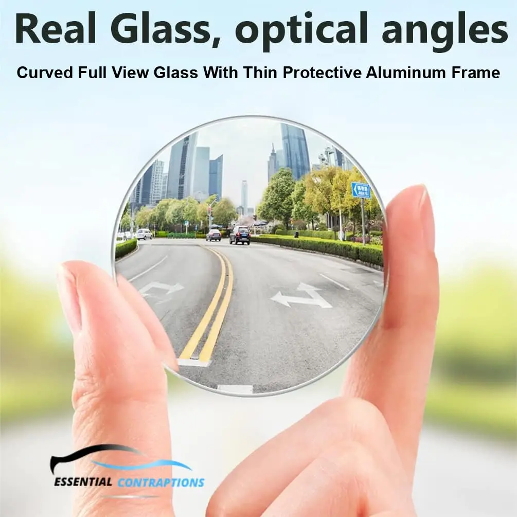 Blind Spot mirror, Square HD Glass Convex Rear View Mirror, Strengthened Adhesive and Upgrade Stick Area, Pack of 2 (Upgraded)