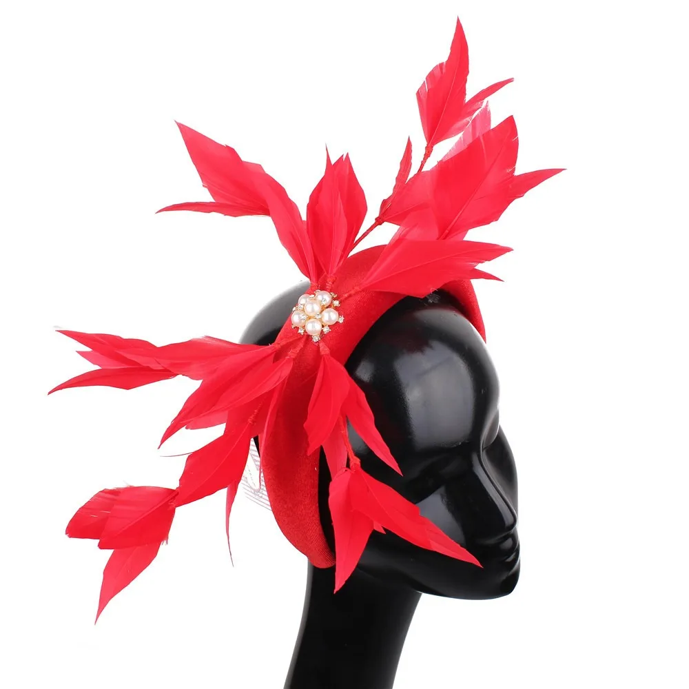 2023 Nieuwe Theekransjeshoeden Fascinators Kentucky Hoofdband Derby Hoed Bruiloft Cocktail Veren Lint Fascinator Hoeden Voor Vrouwen