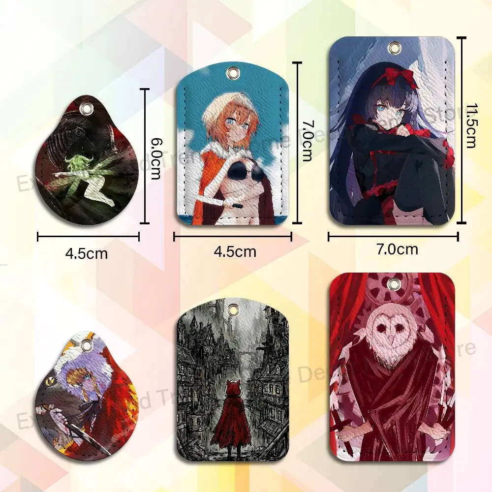 B-Black S-Souls Leaf Red Hood Fanart Custom Access Card Case Leather Card Holder Transportation Card Case Gifts