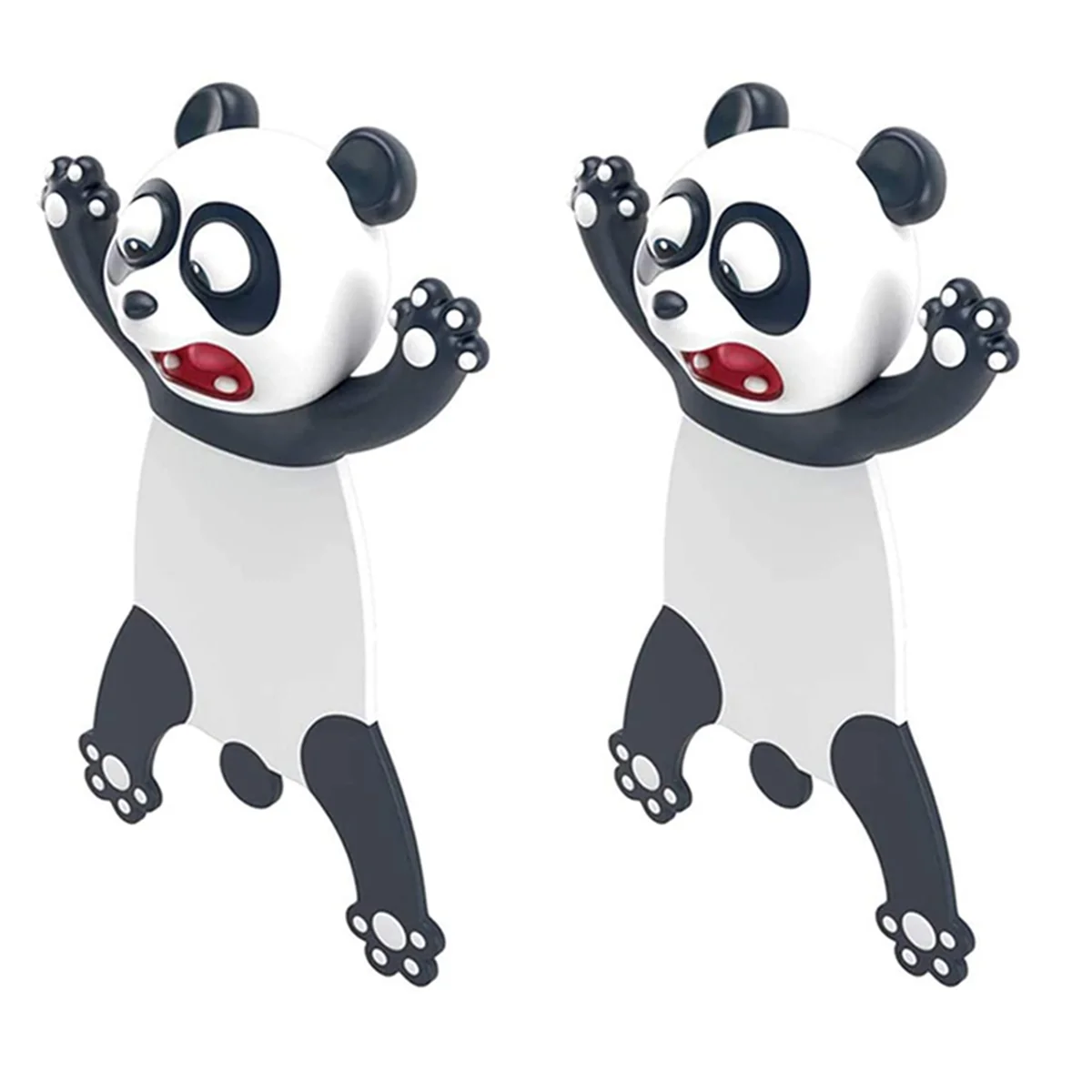 2X Cute Cartoon Bookmarks, Stereo Shaped Book Marker for Kids, Squashed Animals Novelty Funny Students Stationery(Panda)