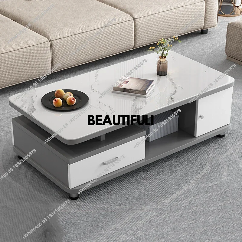 Modern Decoration Coffee Table Wood Storage Drawers Side Table Living Room Standing Moving Kaffee Tische Lounge Suite Furniture