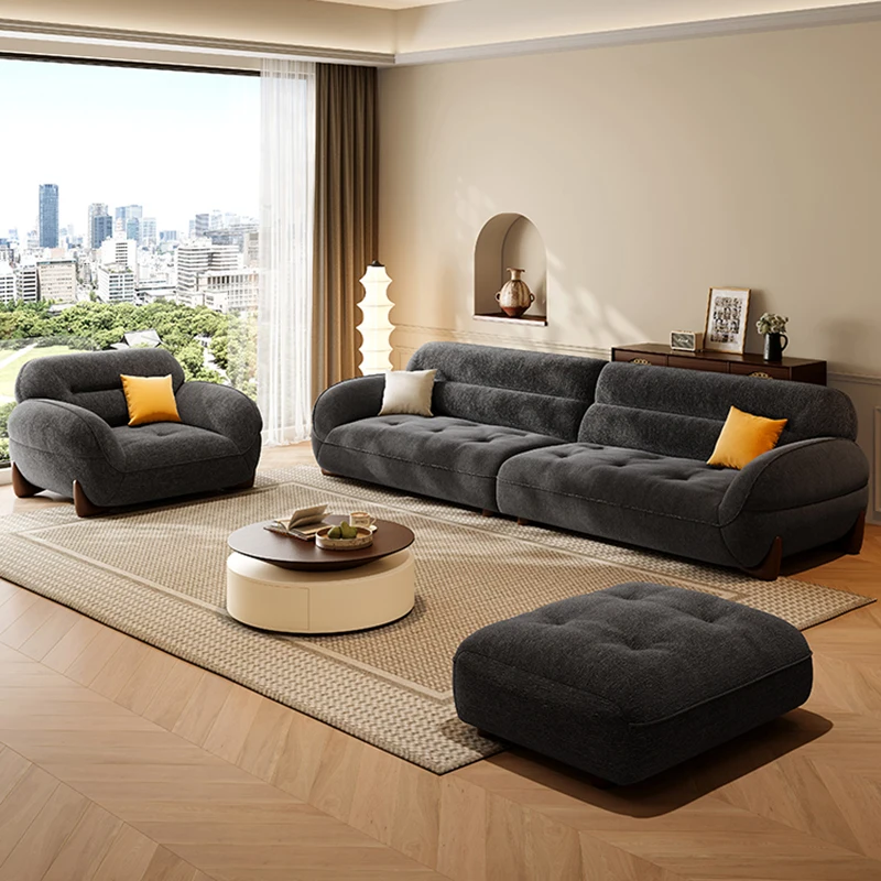 

Modern Sectional Living Room Sofas Armrest Sponge Nordic Reclining Relax Living Room Sofas Legs Anti Slip Divano Home Furnitures