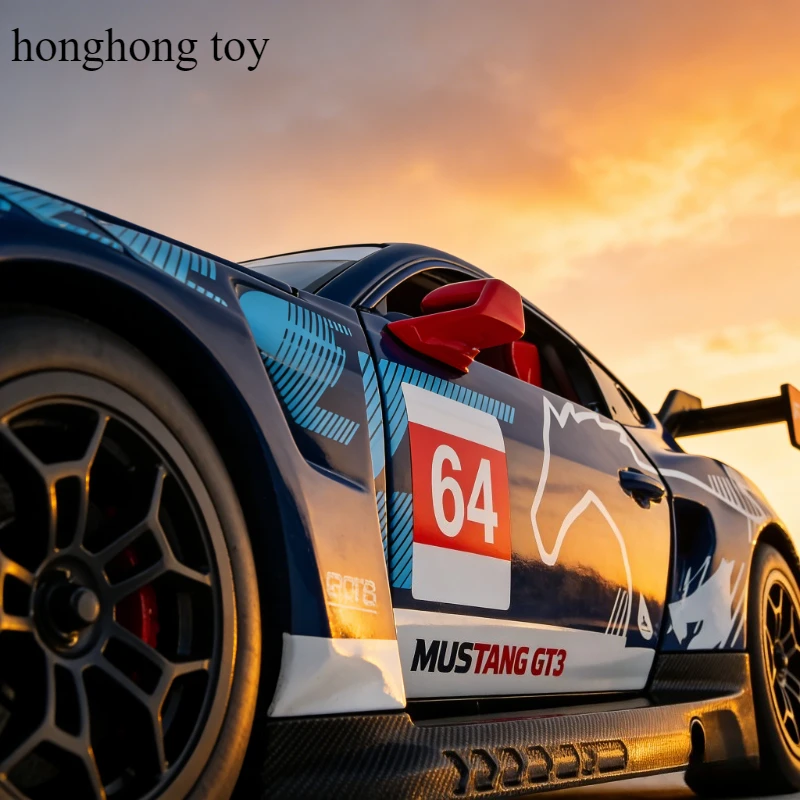 

Educational Trendy Toy 1:24 Mustang Stripes Diecast Sportscar Premium Alloy Model Display Ornament