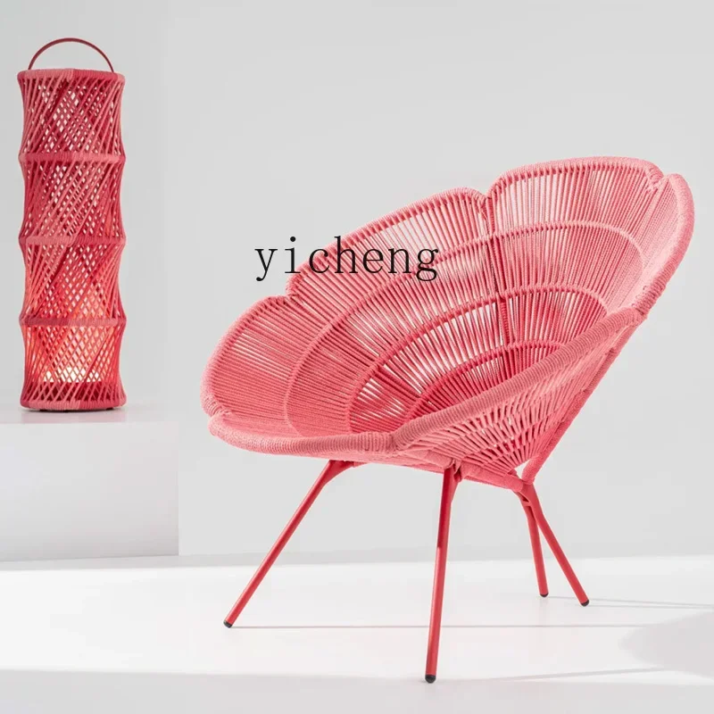 B1 outdoor rattan sofa table and chair creative petal bed furniture garden courtyard waterproof