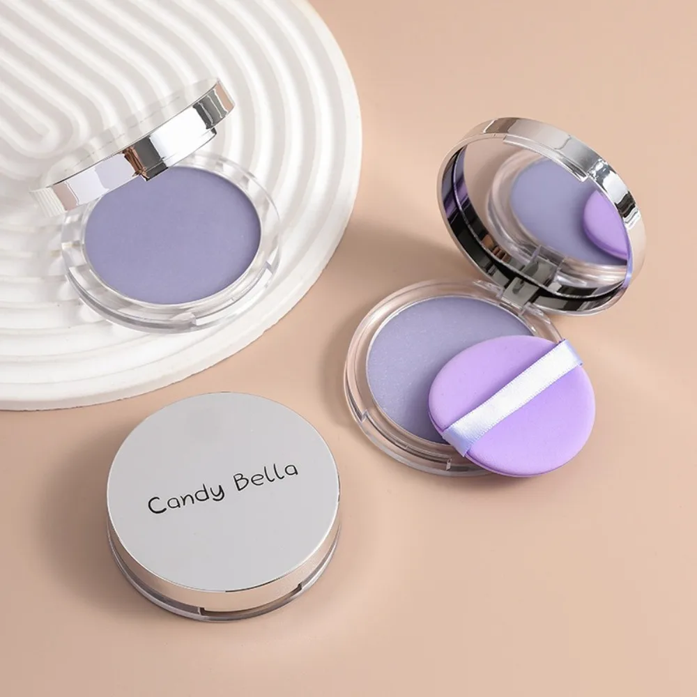 Candy Bella violeta crema para polvo de larga duración, polvo de contorno con control de aceite, cobertura completa, base compacta mate