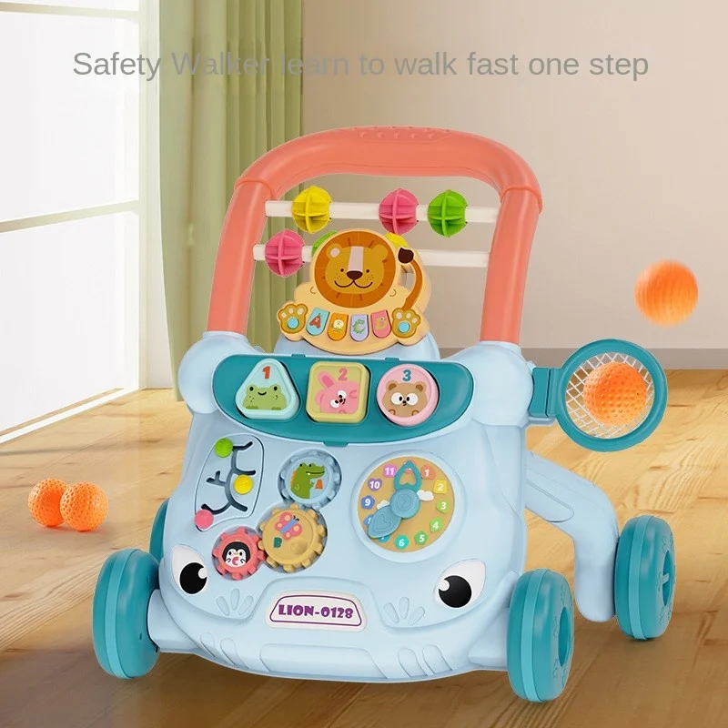 Dokitoy New Baby Walking Car Toy Baby Multi Functional Walking Handcart Anti Rollover Newborn Learning Walking Assistant Car