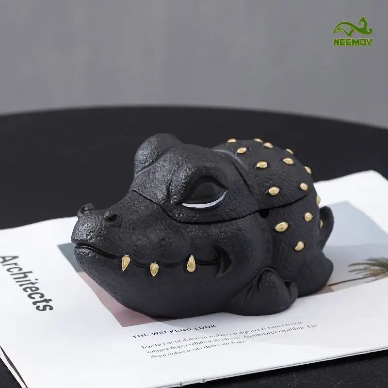 Cute Crocodile Ashtrays, Personalized Office Home Decor, Anti Fly Ash Decorative Accessories Gift for Boyfriend Portable Ashtray