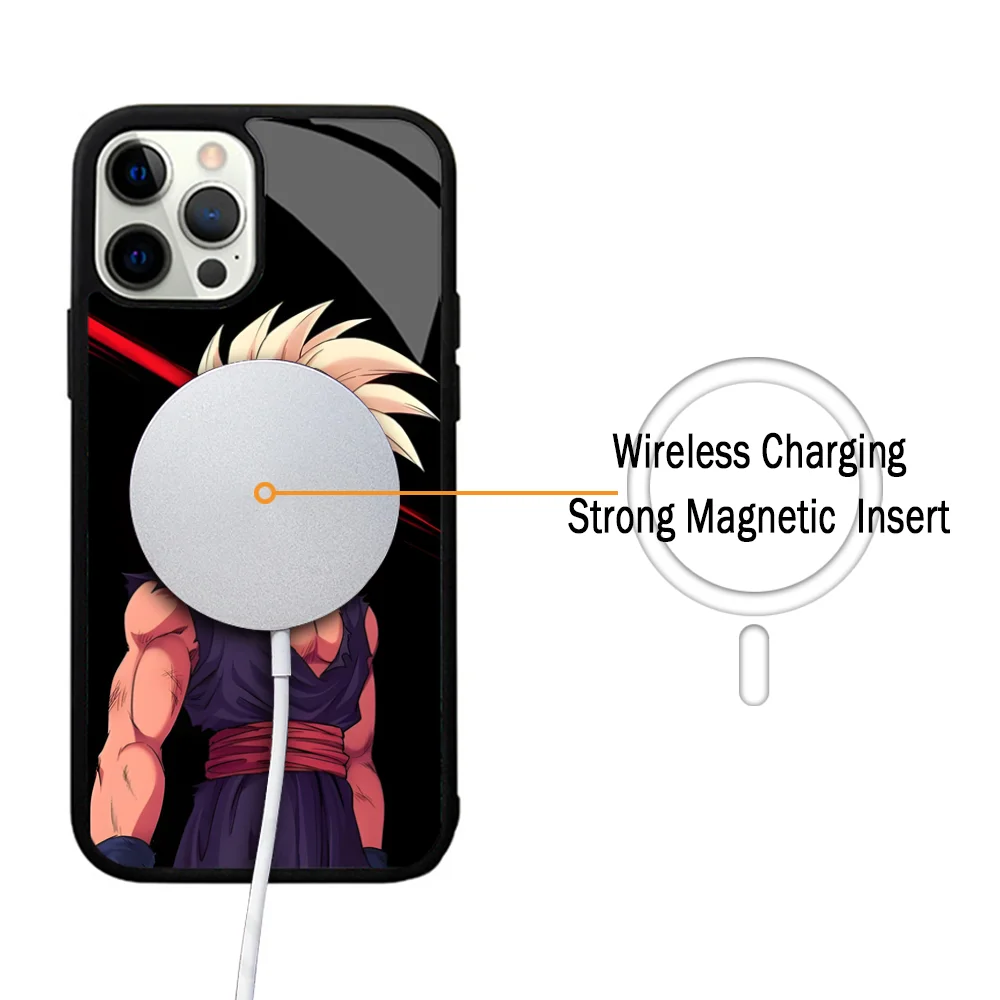 D-Dragon Balls Goku Saiya Phone Case For IPhone 11 12 13 14 15 Plus Pro Max Mirror Acrylic Cover For Magsafe