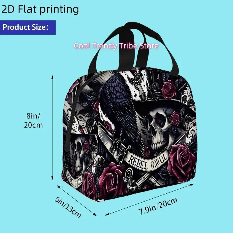 1pc Gothic Skull with Raven and Roses | 