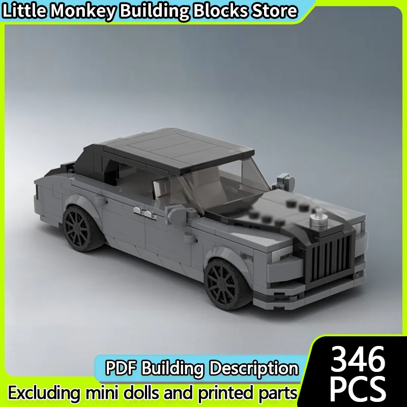 

Speed Racing Car Model MOC Building Bricks Black Luxury Sedan Modular Technology Children Holiday Gifts Assemble Toys Suit