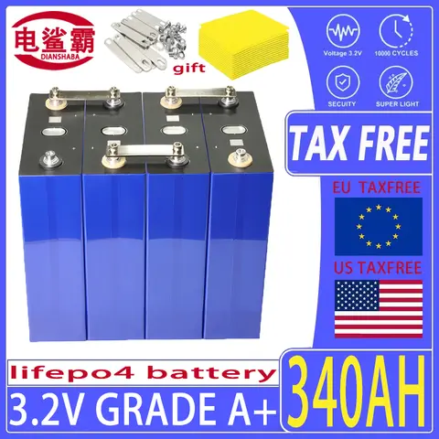 12V24V48V,340AH3.2V10000 사이클 LifePo4 충전식 배터리, RV 캠핑, 골프 카트 태양 에너지 시스템에 적합