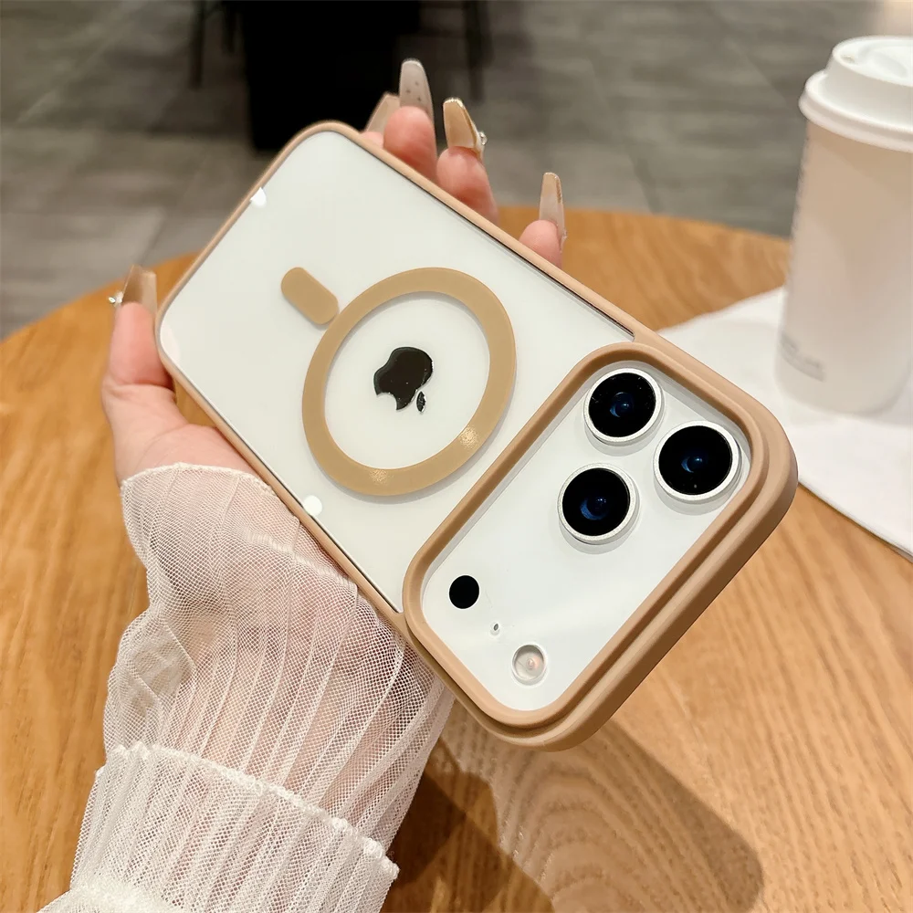 Stoßfest für Magsafe Magnetische Handyhülle für IPhone 13 12 Mini 17 Air 16E 16 15 14 11 Pro Max Plus Transparente Acrylabdeckung