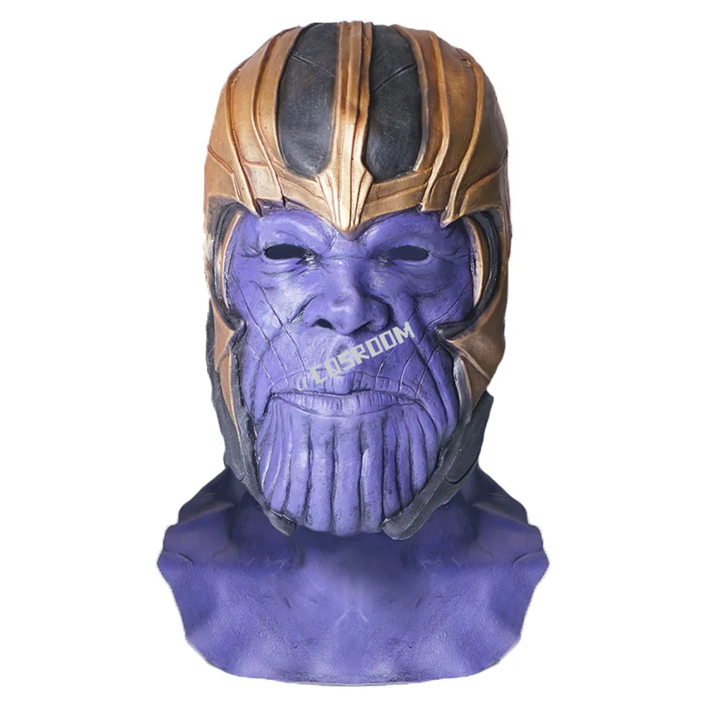 Marvel Avengers Thanos Cosplay Mask Infinity Gauntlet with Lights Thanos Gloves Latex Full Mask Halloween Carnival Party Props