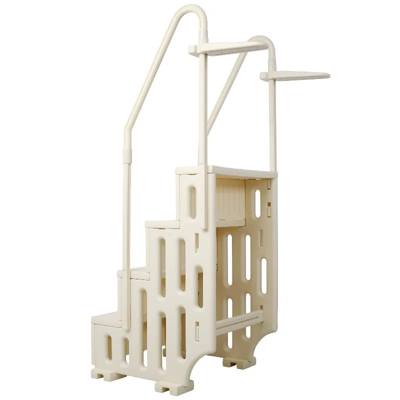 

Pool Ladder Heavy duty 4 step safety step for above ground pool stair entry system with handrails