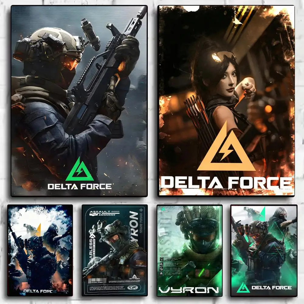 D-Delta F-Force Shooting game Painting Calligraphy Canvas HD Poster Waterproof Fade Resistant Wall Art Print for Home Decor
