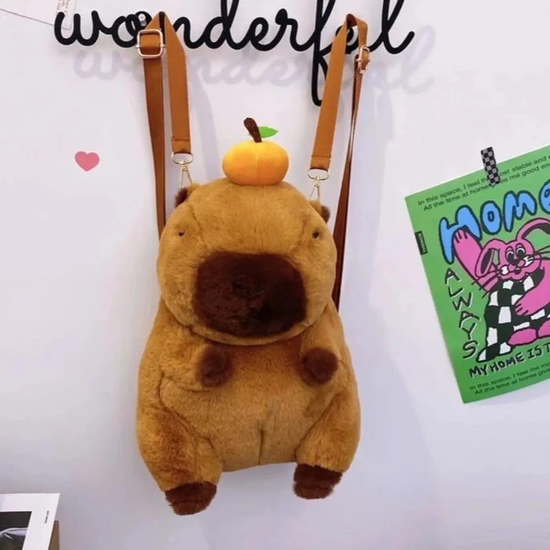 1/3/5PCSDolphin Backpack Kapybara Cute Plush Toy Shoulder Bag Dual-purpose Shoulder Bag Ugly Water Guinea Pig Cute Doll Tote Bag