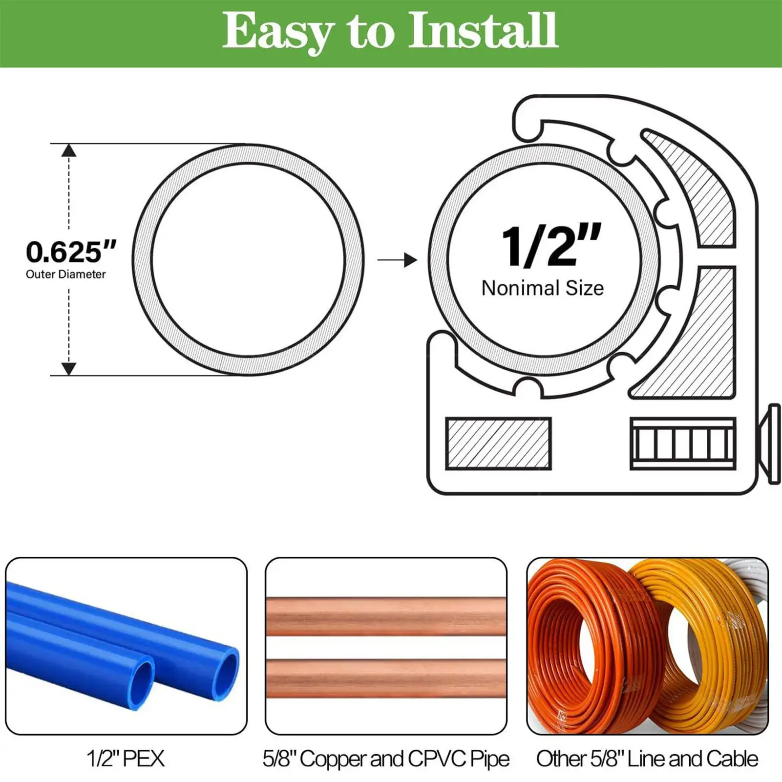 

1/2 Inch J-Hook With Nail 50 Pieces Clamp Hook With Nail Home Improvement Tools For Mounting Support Installation Suspension