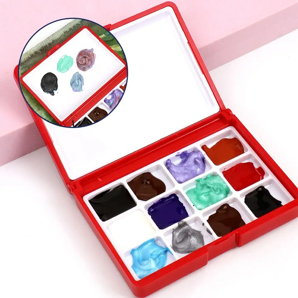 

12/24 Grid Mini Watercolor Box Portable 1ml Artist Travel Sketching Palette Empty Watercolor Painting Palette Travel Sketching
