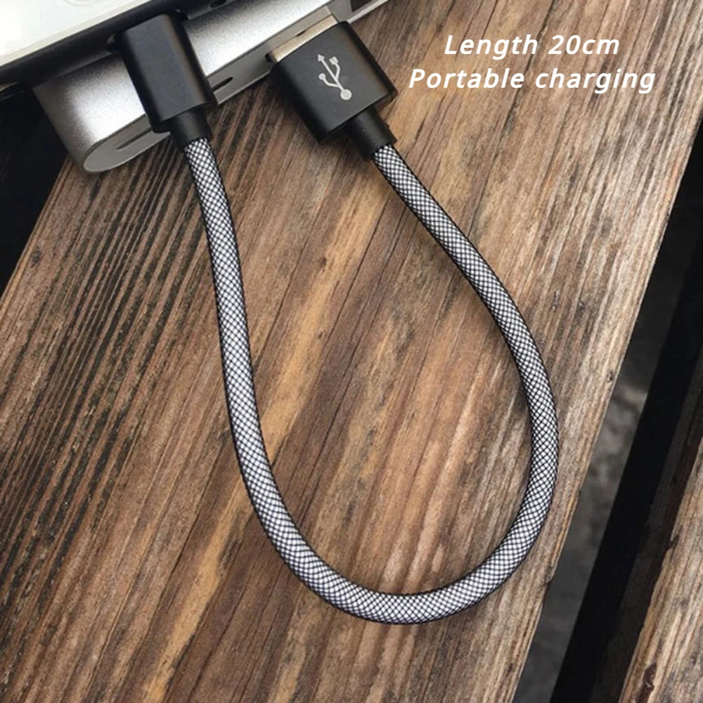 Type C Micro USB Cable 20cm 3A Short Fast Charging For iOS Samsung Xiaomi Huawei Android Phone Sync Data Cord USB Adapter Cable