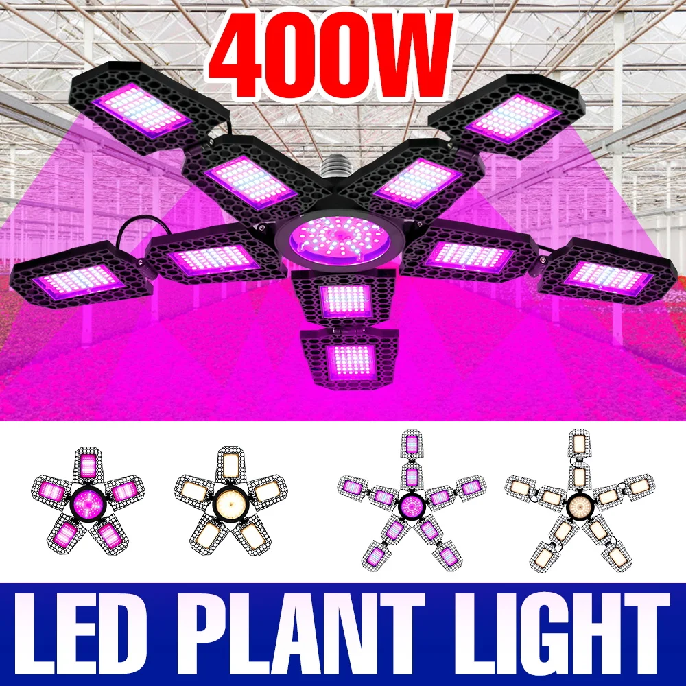400W LED E27/E26 Grow Light Bulbs 220V Full Spectrum Cultivation Lamp 110V Greenhouse Hydroponics Plant Vegetables Fill Lighting