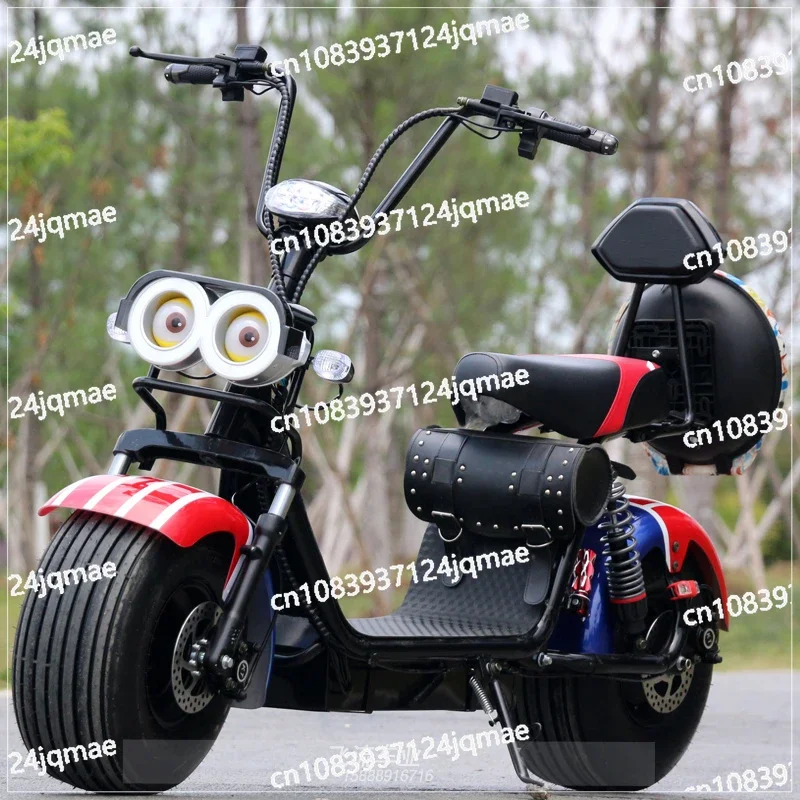 Male and female two wheeled scooter electric vehicles, motorcycle electric scooters with wide tires and large wheels