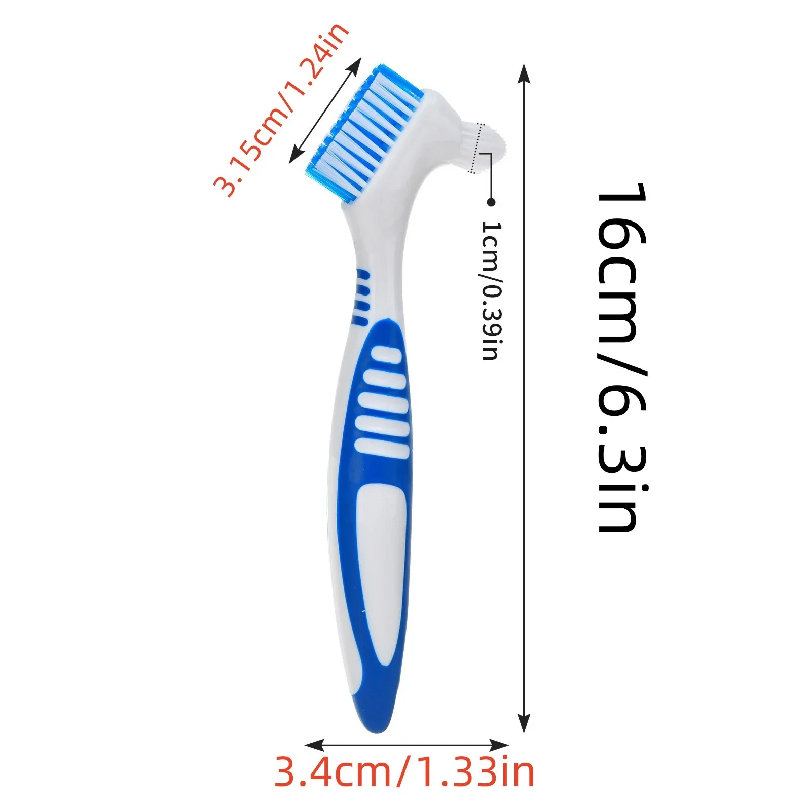 1Pcs Denture Brush Toothbrush Dual Delicate Heads Teeth Braces Oral Cleaning for Men or Women Deticated Brush Brighting Friendly