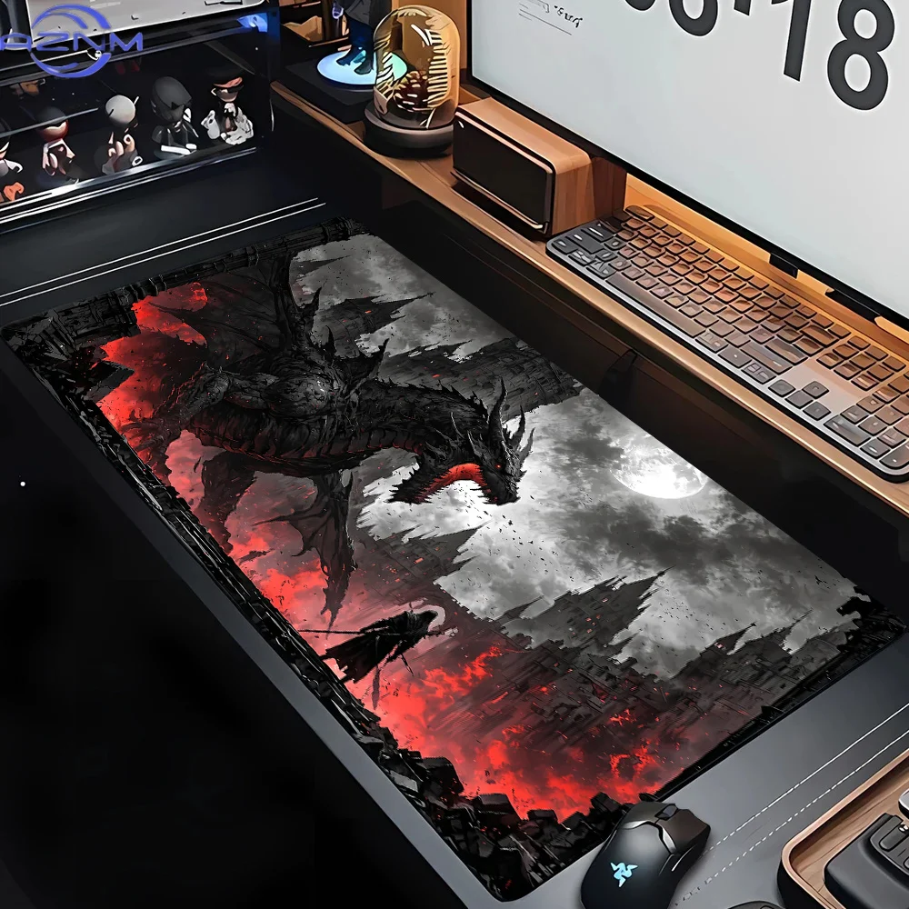 Demonic Giant Flying Dragon Mouse Pad Non-Slip Desk Mat PC Accessories Gaming Mat Dragon Desk Pad MTG Playmat Extended Pad