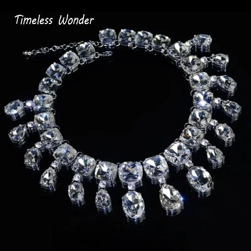 الخالدة عجب يتوهم كريستال الزركون جيو تمهيد قلادة للنساء مصمم مجوهرات القوطي المدرج العصرية آرت ديكو أنيق أنيق 4526