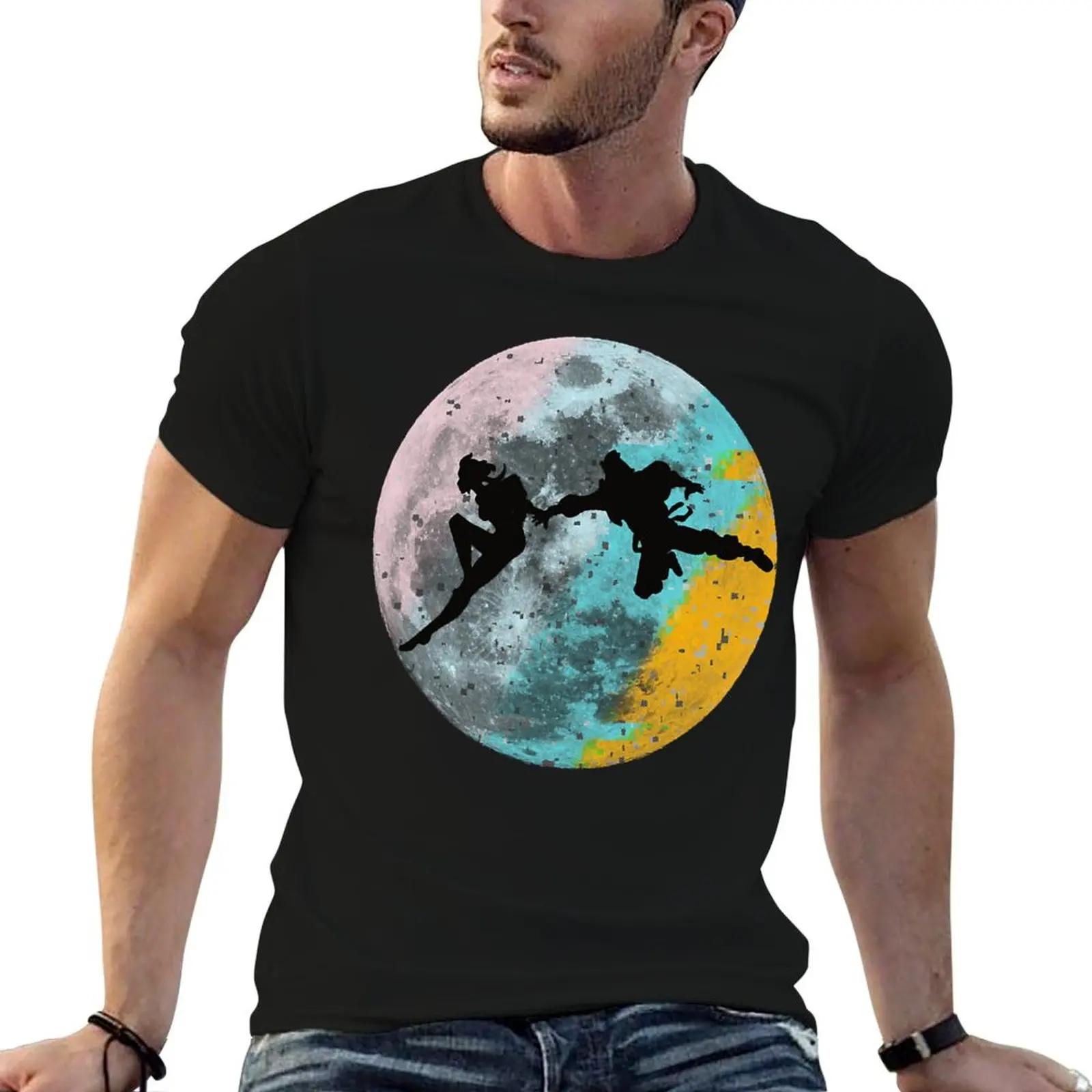 I really wanna stay at your moon T-Shirt Minimalist Plain Crew Neck T-Shirt