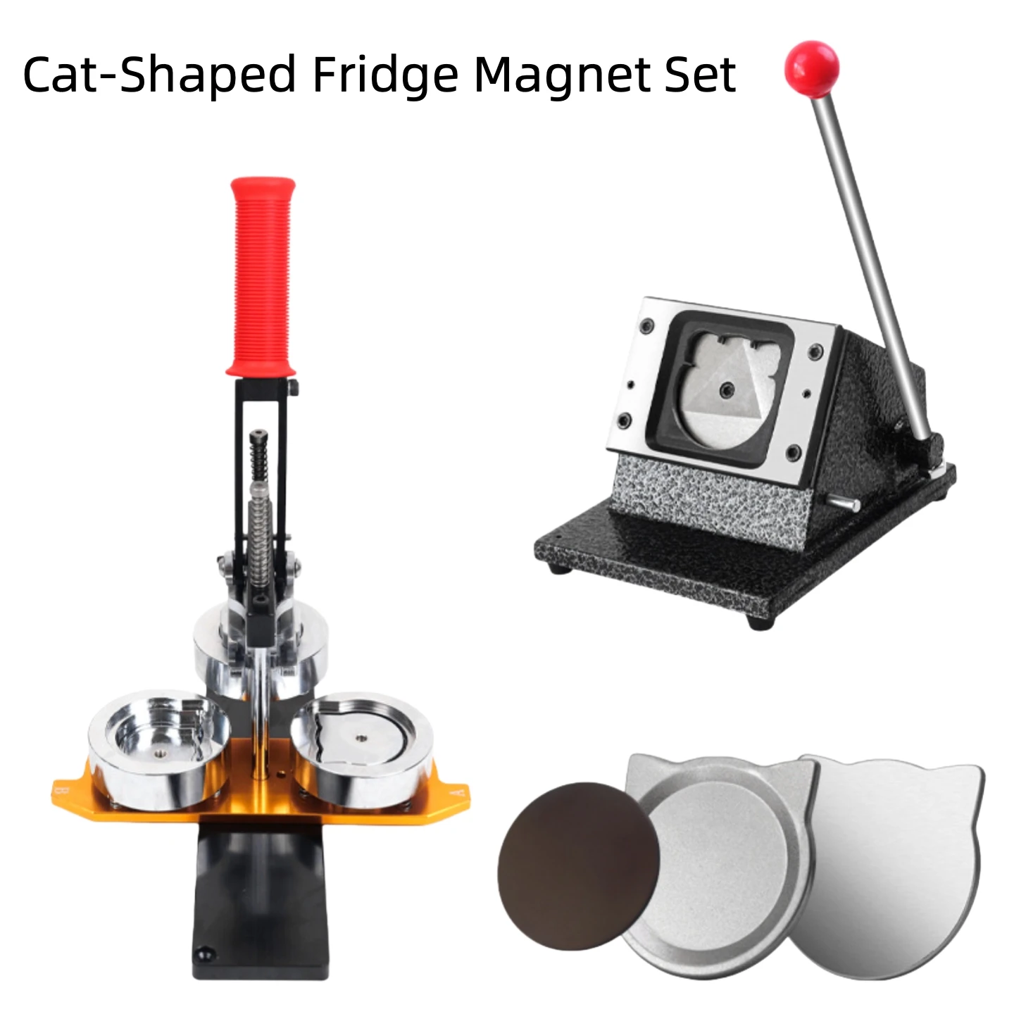 

58*58mm Cat Tinplate Fridge Magnet Material Kit With Die-Cut Shape Refrigerator Magnet Making Machine