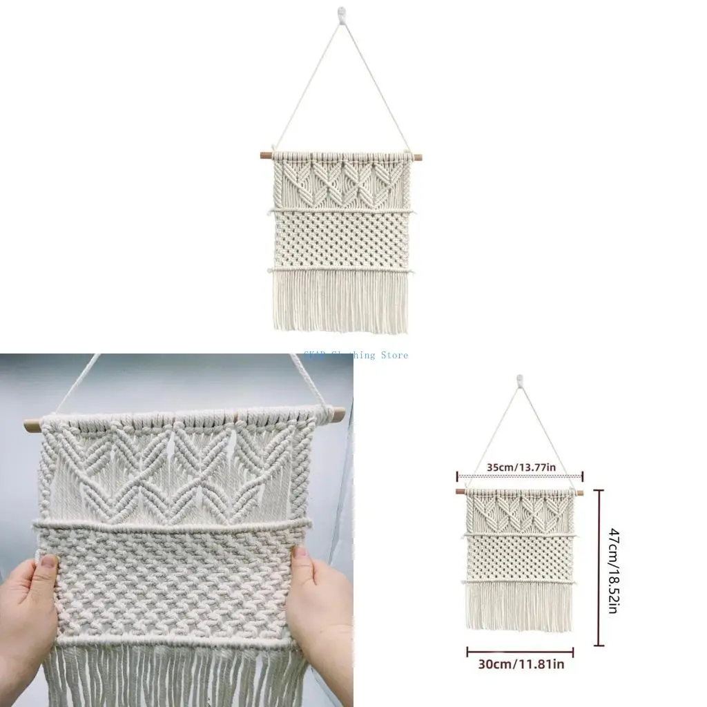 

N0PE Wall Hanging Earring Holder Jewelry Decorative Macrame