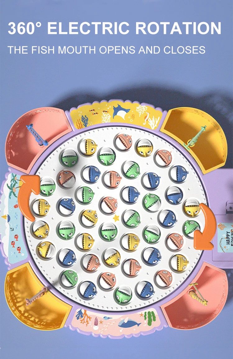 Magnetischer rotierender Angelspielplatte – Angelspielzeug mit Musik zur Entwicklung der Hand-Auge-Koordination für Kinder, Weihnachts- und Geburtstagsgeschenke – Detail 4