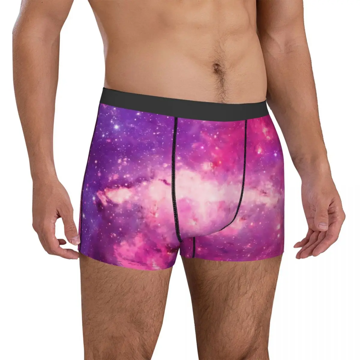 Galaxy Print Underwear Outer Space Man Boxer Brief Plain Boxer Shorts Trenky Printing Oversize Underpants