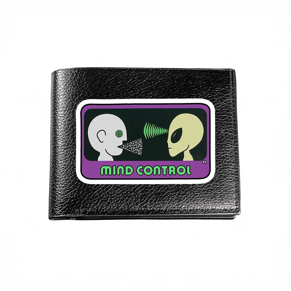 Mind Control Alien Design Men's Wallet Card Holder Casual Business Fashion Print