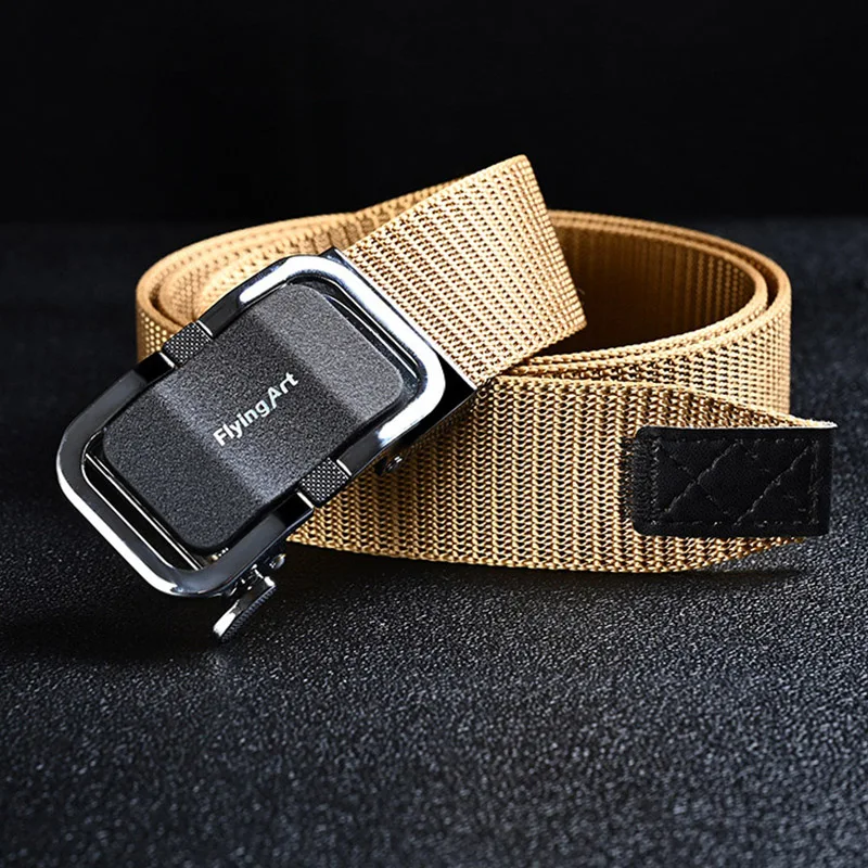 Men And Women's Automatic Buckle Nylon Belt 3.5cm Korean Version Classic Multi-Color Tactical Training Hiking Quick Release Belt