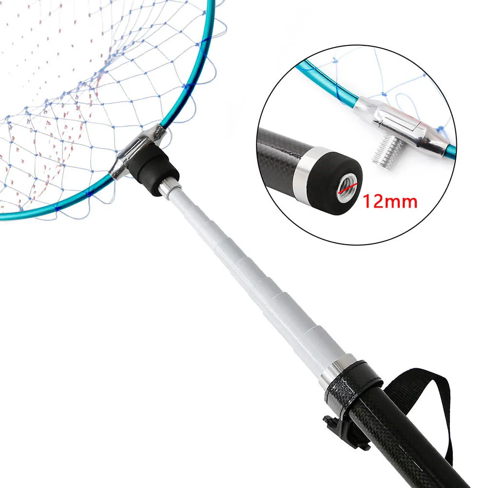 SANLIKE Fishing Nets Carbon Fishing Rod Scaling 9 Section Length Foldable Telescopic Pole Handle for Carp Fishing Catching