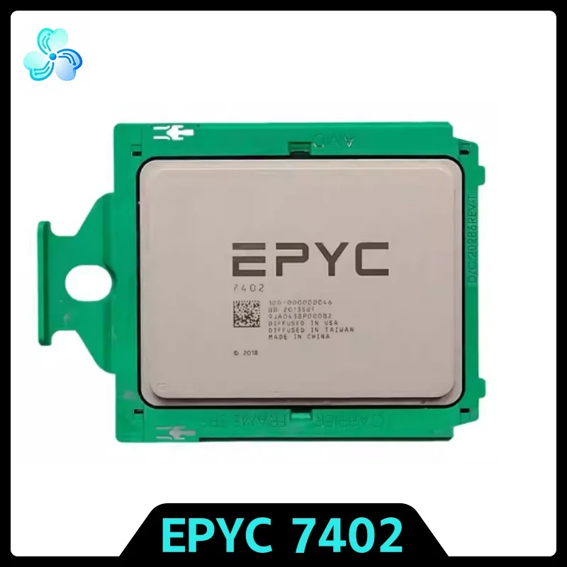 EPYC 7402 CPU 2.8GHz 24-Cores 48-Thread 128MB 180W LGA-4094 Official Unlocked Processor Socket SP3 Rome EPYC7402 100-000000046