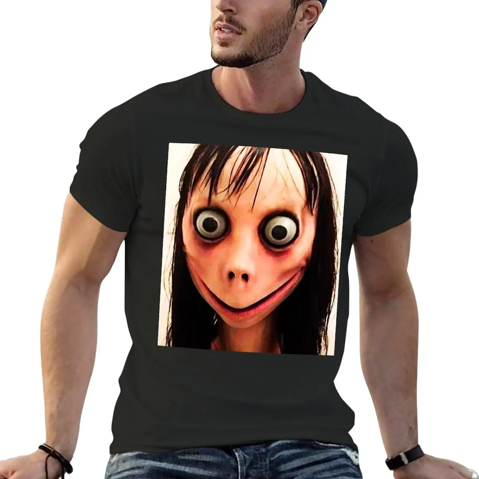 

Momo Creepypasta T-Shirt summer tops boys animal print plus size clothes cheap stuff clothing for men heavyweight fashion 2024