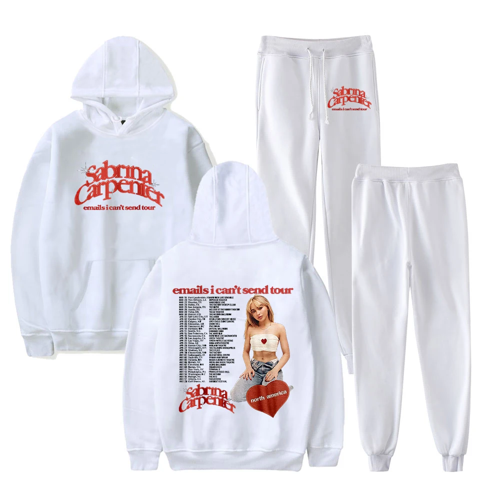 Sabrina Carpenter Emails I Can't Send Tour Hoodie Jogger Pants Two Piece Set Sweatshirts+Sweatpants Men Women's Set