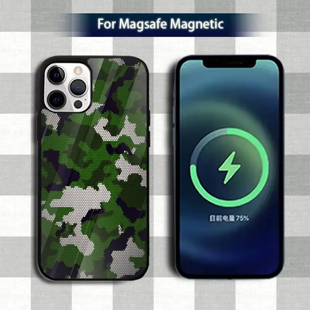 Fashion COOL CamouflageS Phone Case For iPhone 13,12,15,17,11,16,14,Pro,Max,Plus,Mini,Magsafe,Magnetic Wireless Charging Case