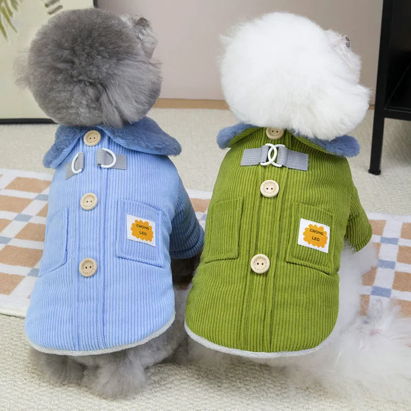 

Thicken Cotton-Padded Pet Dog Clothes Winter Warm Costume Corduroy Coat Jacket For Small Dogs Dachshund Puppy Down Jackets XS-XL