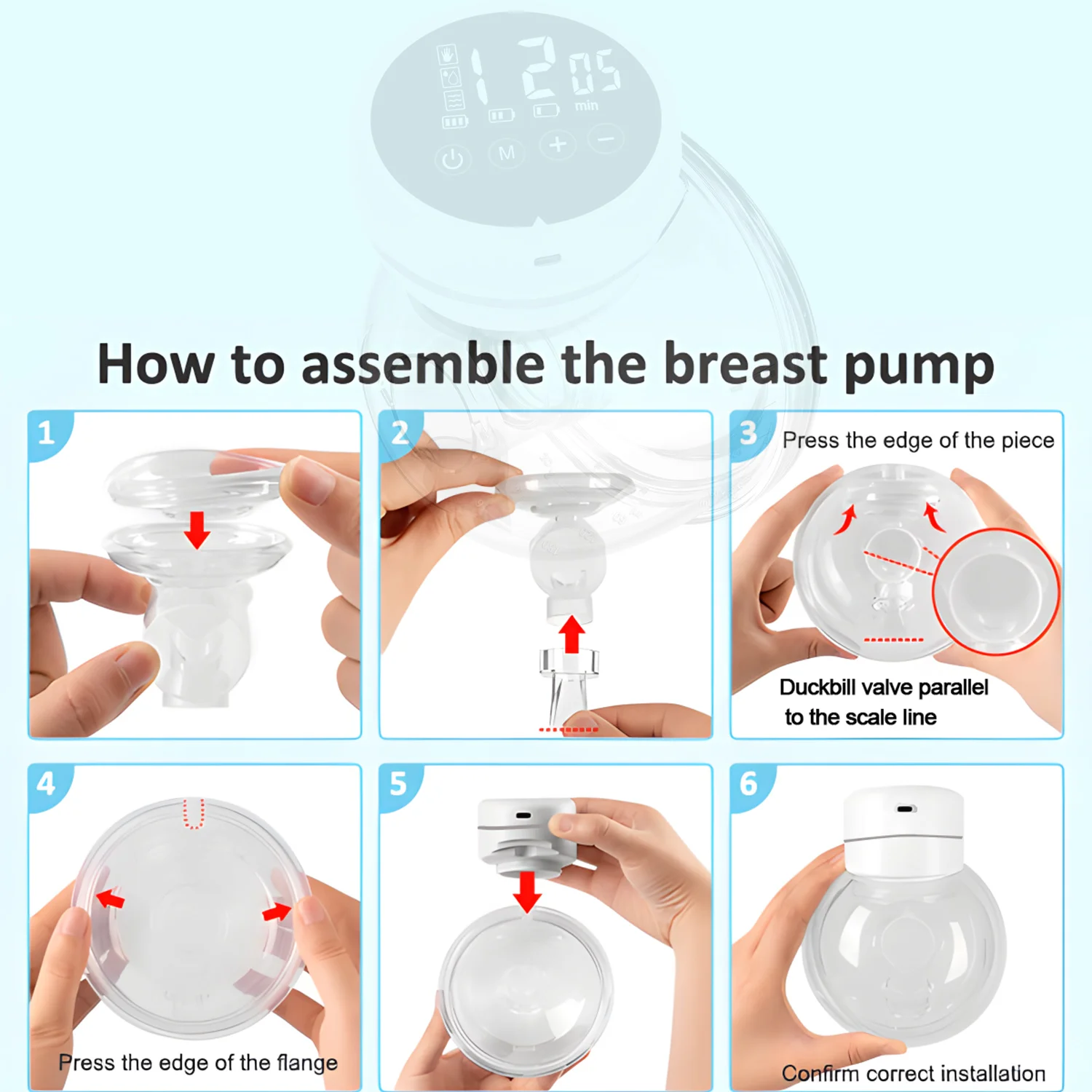 1PCS Wearable Electric Breast Pump Silent Milk Collection Hands-free Invisible Automatic Intelligent Breast Pump Portable Travel