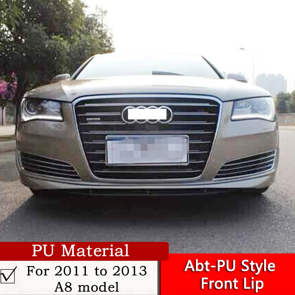 

Abt-PU Style Front Lip For 2011 2012 2013 A8 Add Bodykit Primer PU Material A8 Abt Front Spoiler Nice Fit By Air