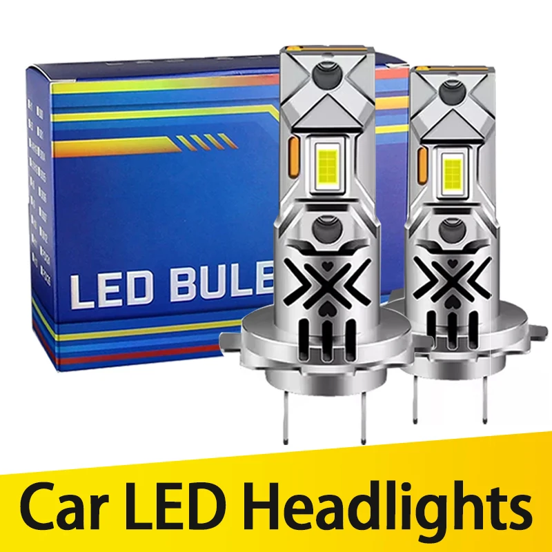 2PCS Turbo H7 LED Canbus No Error Headlight Bulbs with Fan 60W High Power H7 LED Car Head Light Lamp CSP Chip 20000LM
